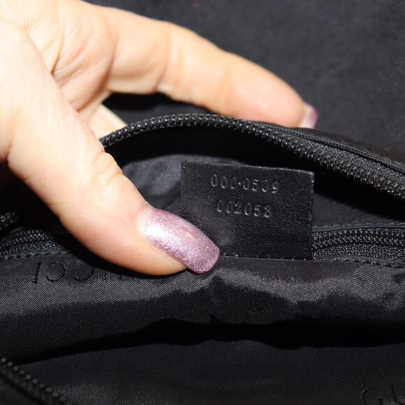 Vintage Gucci Nylon Bamboo Handle Black Shoulder Bag Italy Made Style 000.0582 - Picture 10 of 10